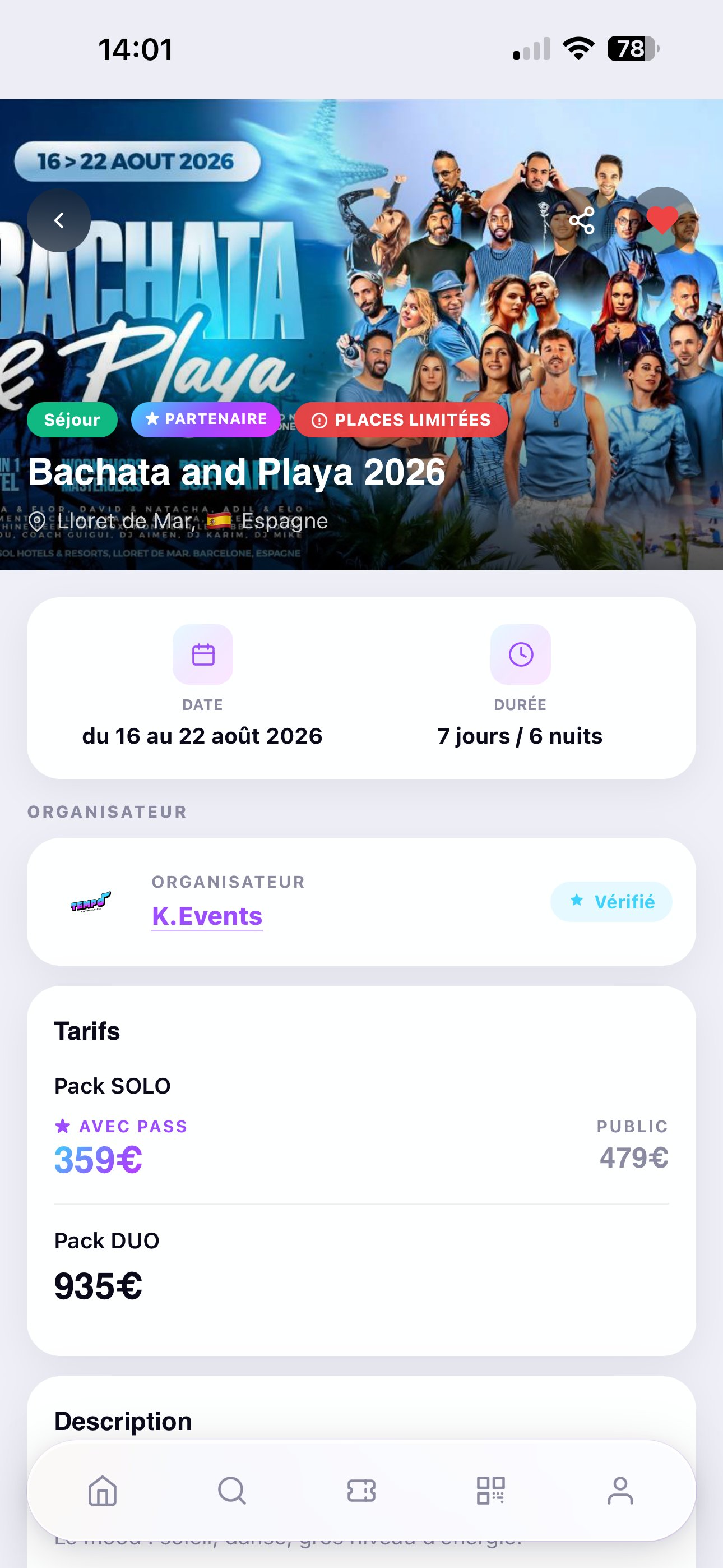 Détail d'un événement TEMPO
